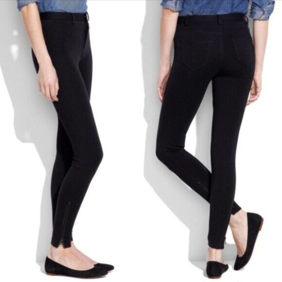 Madewell Women's Size 8 Black Skinny Ponte Knit Pants Zip Ankles 03661 - Picture 9 of 9